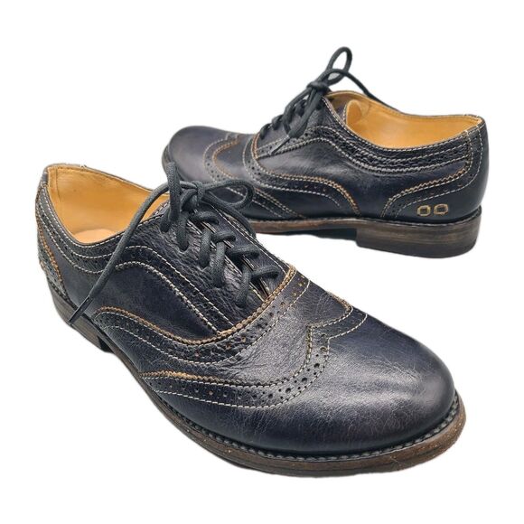 Bed Stu Lita womens Oxfords Shoes black leather wingtip brogue Size 8 - Picture 1 of 11